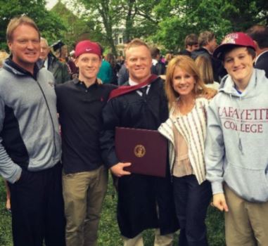 Jayson Gruden with his parents Jon and Cindy Gruden and siblings  Deuce and Michael Gruden at Deuce's graduation